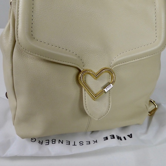 Aimee Kestenberg Lovers Lane Leather Expandable Backpack NWT Top Handle w Heart - Picture 2 of 15